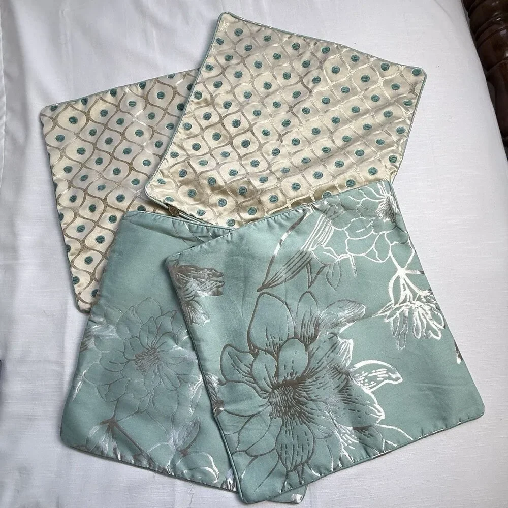 Pier 1 Imports 4 Piece Set 18”x18” Reversible Pillow Covers